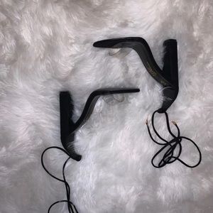 Black Clear Strap Heels